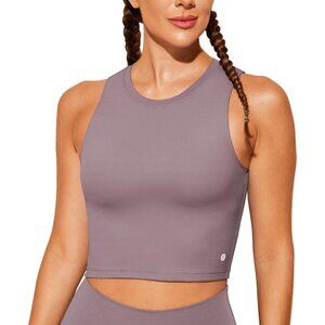 Women Purpel Sports Bras Padded Yoga Tank Tops Sleeveless Fitness Crop Tops